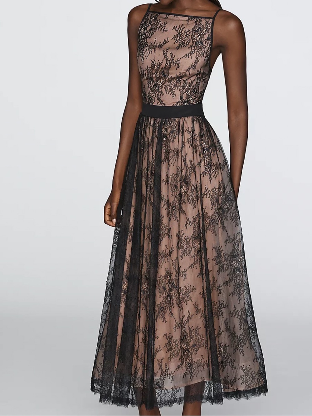 Anthropologie Lace Organza Midi Dress